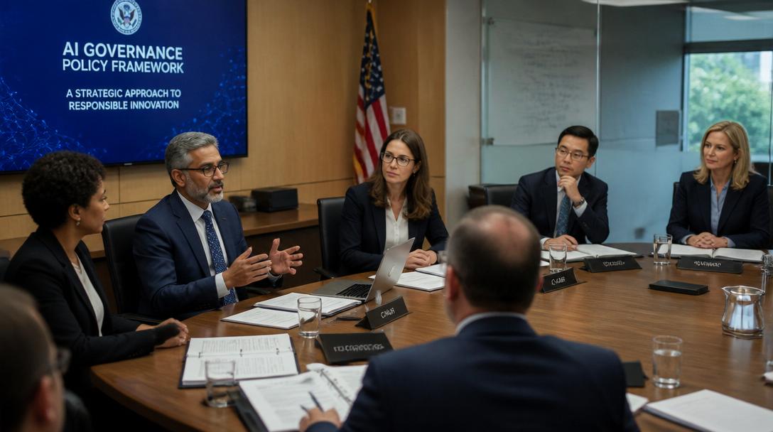 Government officials discussing AI governance
