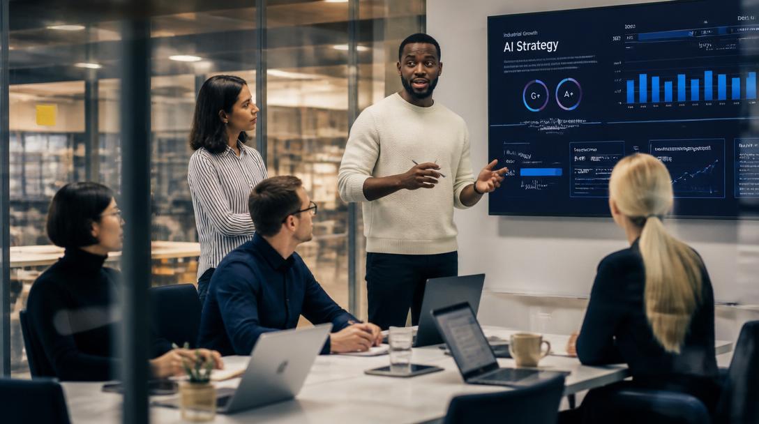 Enterprise team collaborating on AI strategy